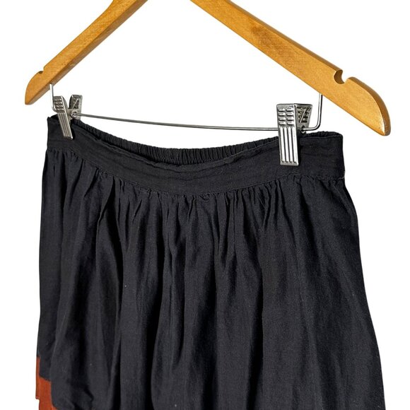 Vintage Western Maxi Skirt Medium Southwest Ruffle Elastic Waist Festival Fall - Picture 2 of 6